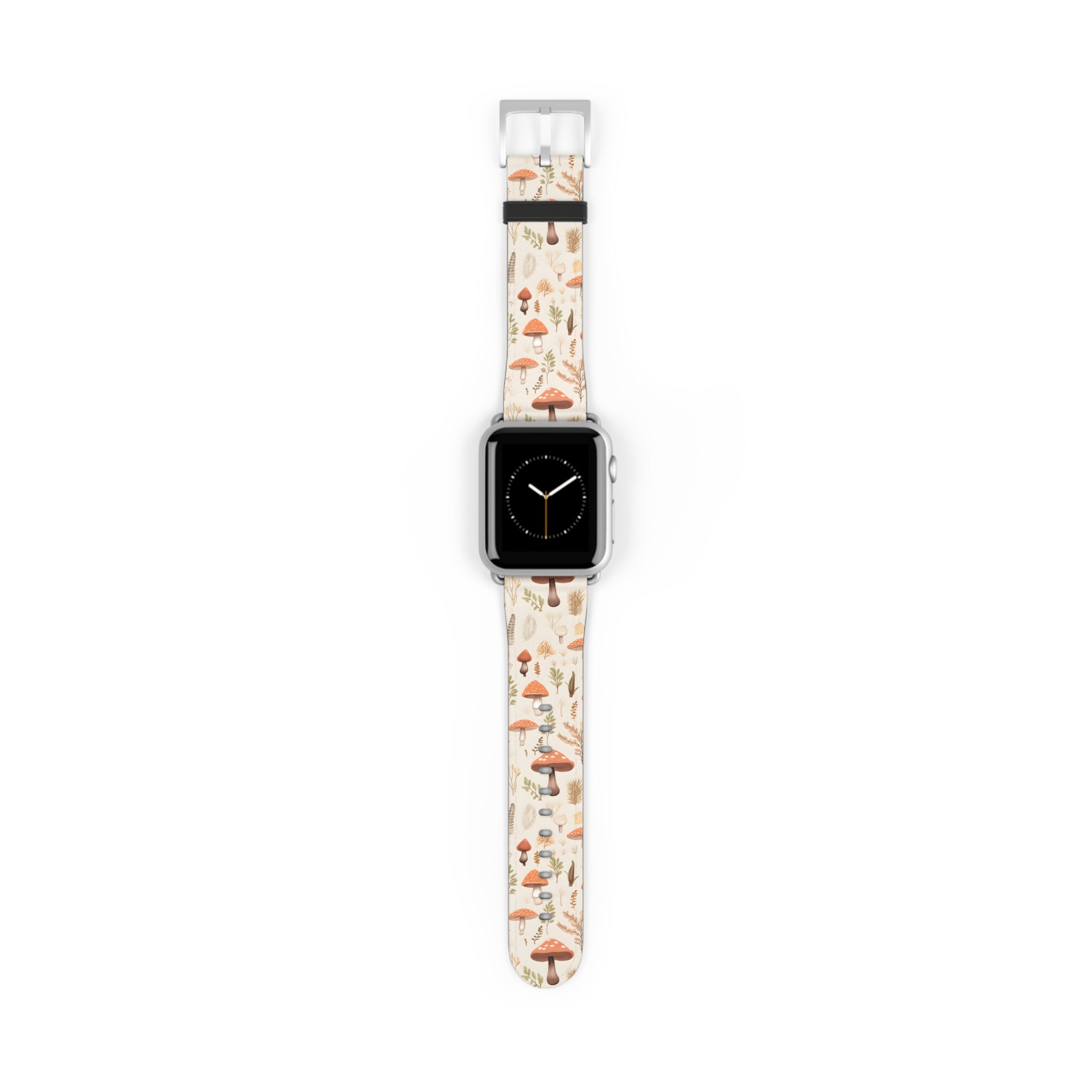 Mushroom Haven: Autumnal Tones Botanical Illustration - Apple Watch Strap