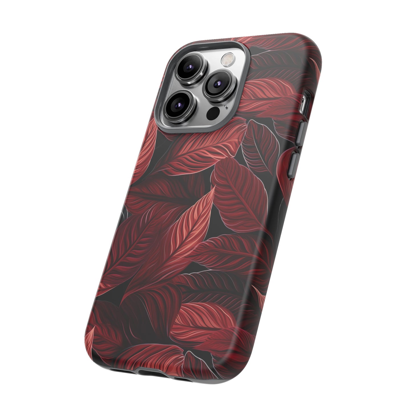 Scarlet Whispers: Lush Autumn Colours in Botanical Bliss - Tough Phone Case