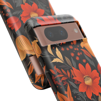 Autumn Blossom Noir: A Dark Floral Canvas Tough Case