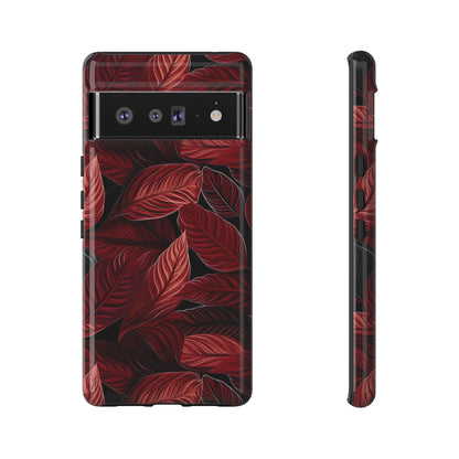 Scarlet Whispers: Lush Autumn Colours in Botanical Bliss - Tough Phone Case