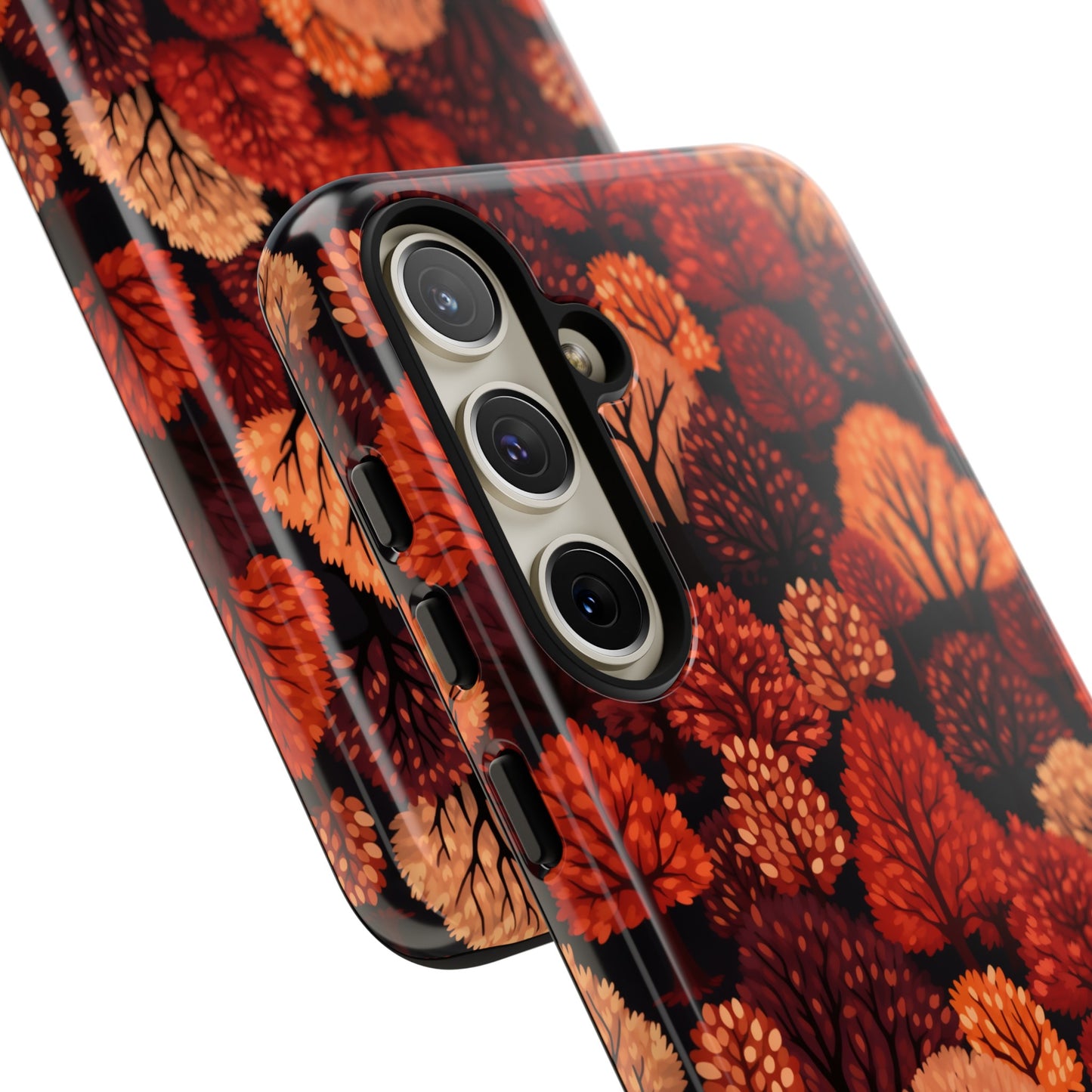 Crimson Forest: Autumn Trees in Vibrant Detail - Tough Phone Case