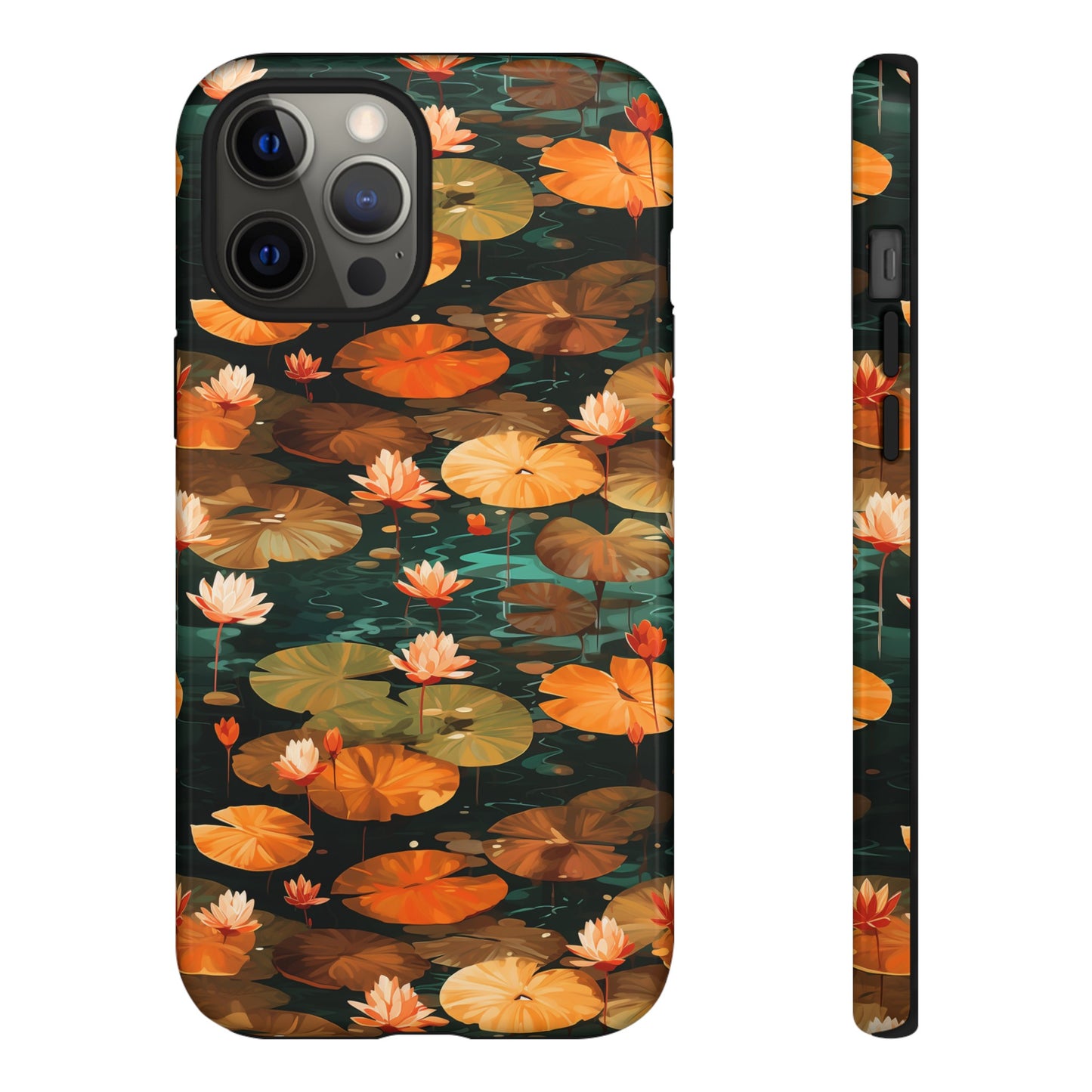 Orange Lotus Whisper: Autumn on the Water - Tough Phone Case