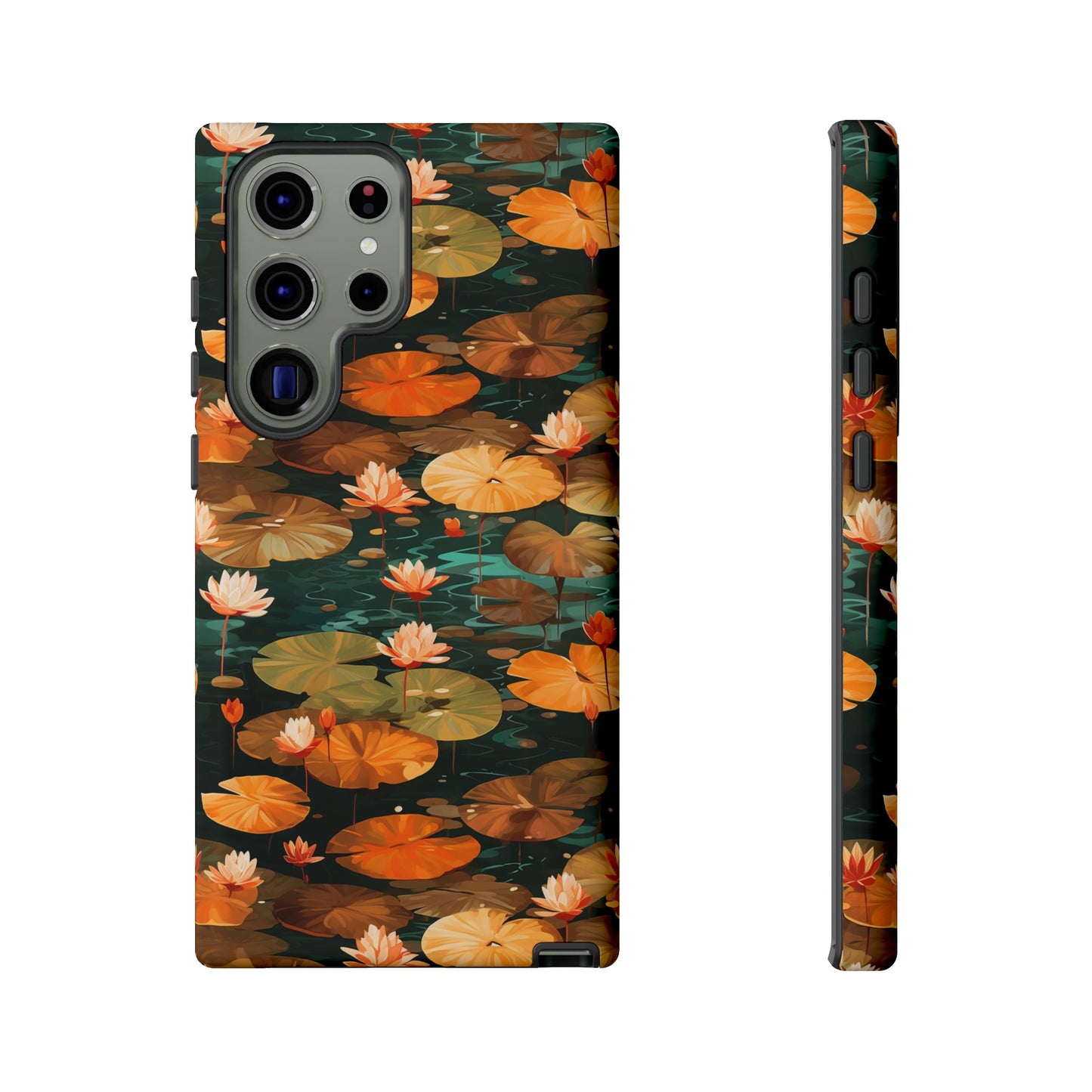 Orange Lotus Whisper: Autumn on the Water - Tough Phone Case