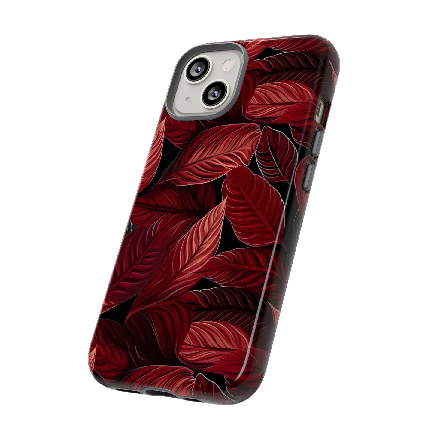 Scarlet Whispers: Lush Autumn Colours in Botanical Bliss - Tough Phone Case