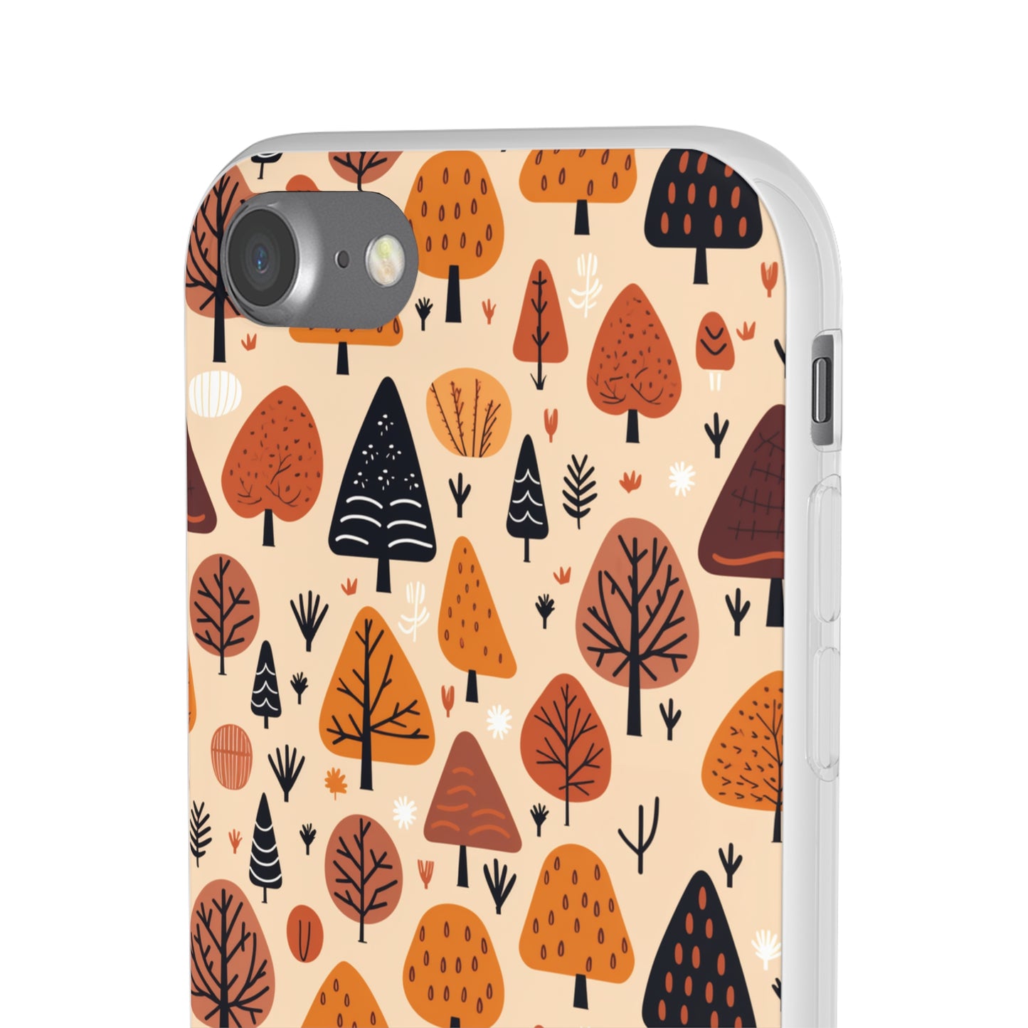 Terracotta Tree Tapestry: A Playful Autumn Mosaic - Flexible Phone Case