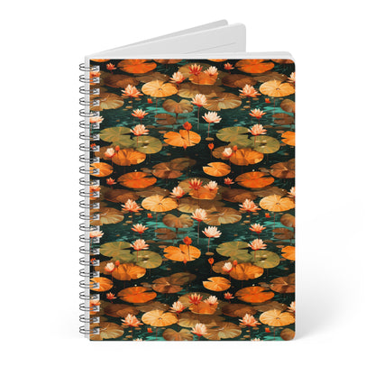 Orange Lotus Whisper: Autumn on the Water - Notebook (A5)