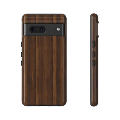 Luxurious Faux Dark Walnut Essence Phone Case - Rich and Refined Natural Wood Design - Tough Cases