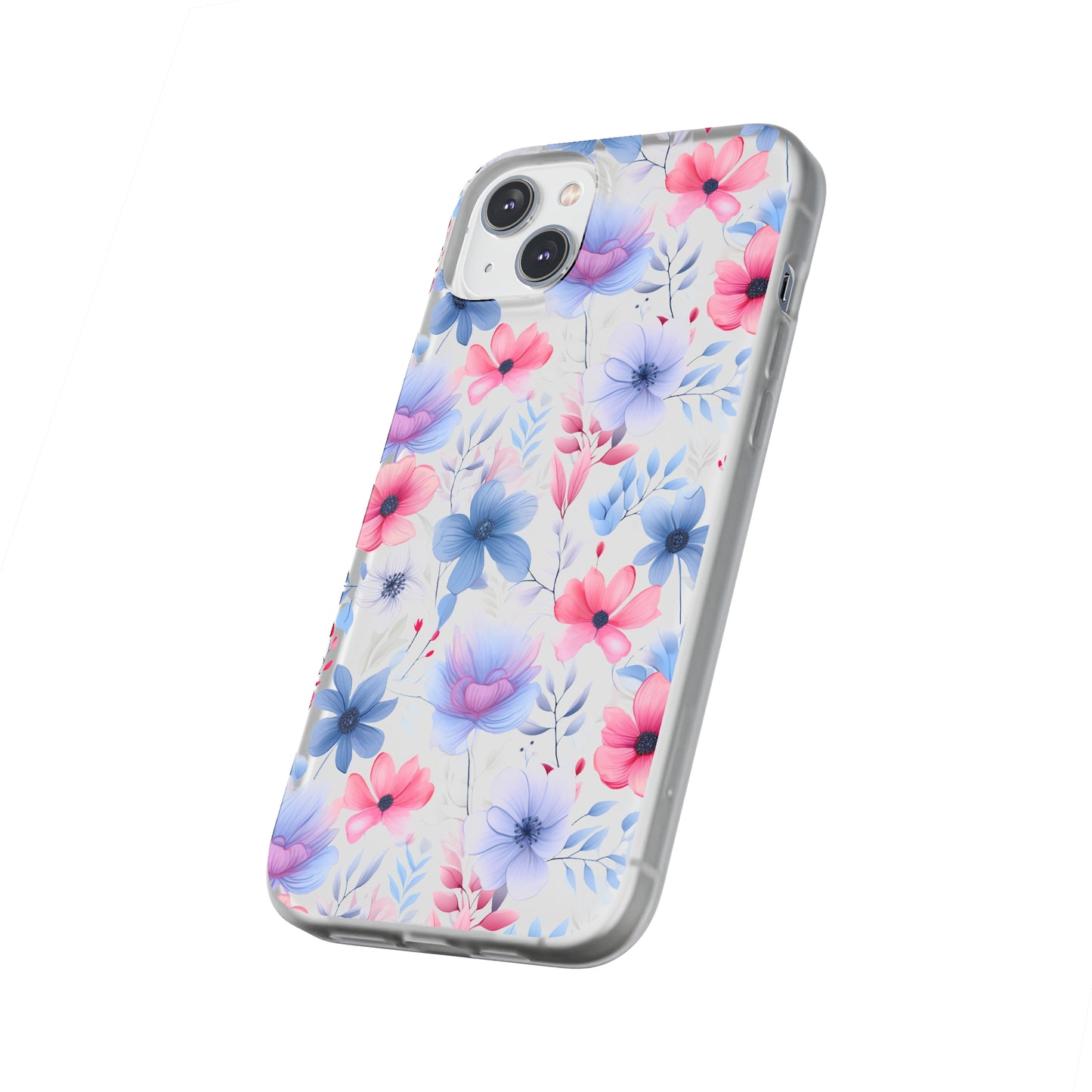 Floral Whispers - Soft Hues of Violets, Pinks, and Blues - Flexi Phone Case Phone Case Pattern Symphony   