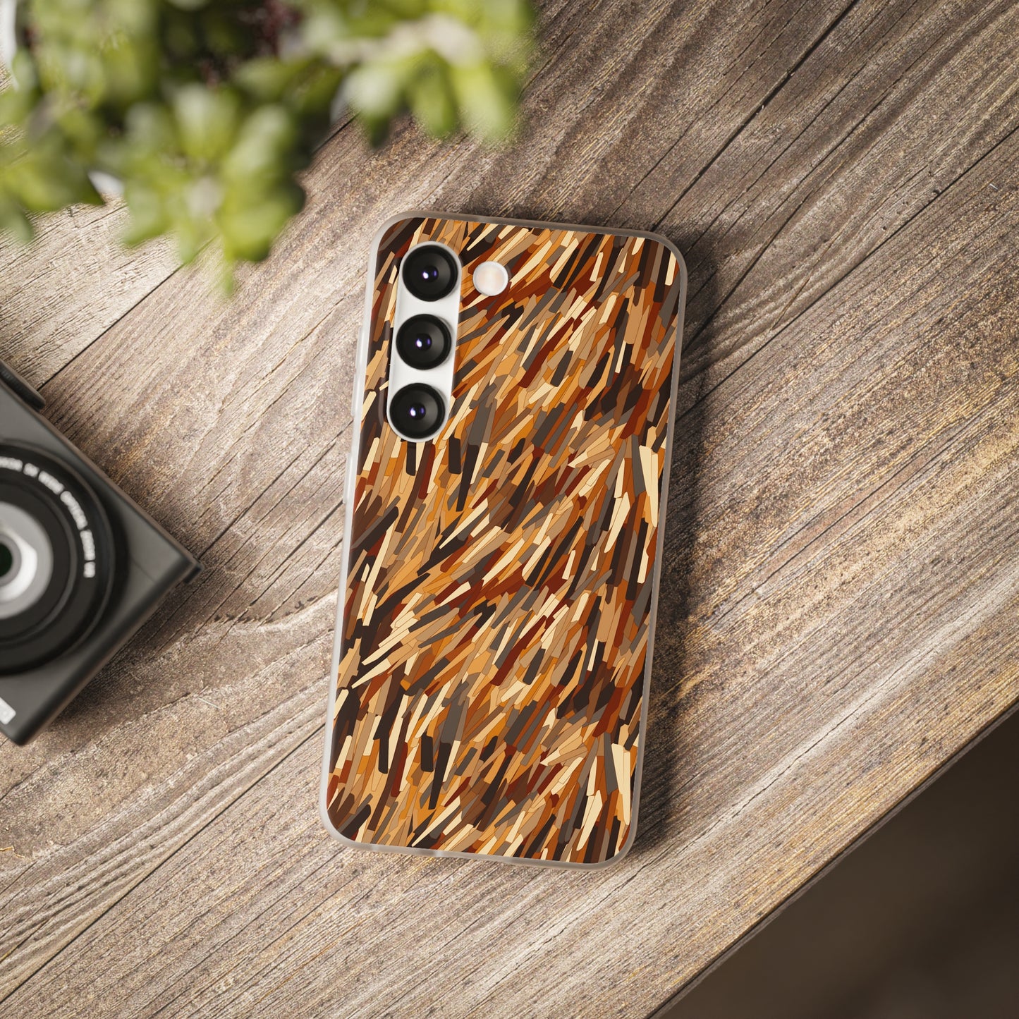 Fragmented Forest: Autumn's Abstract Palette Flexible Phone Case