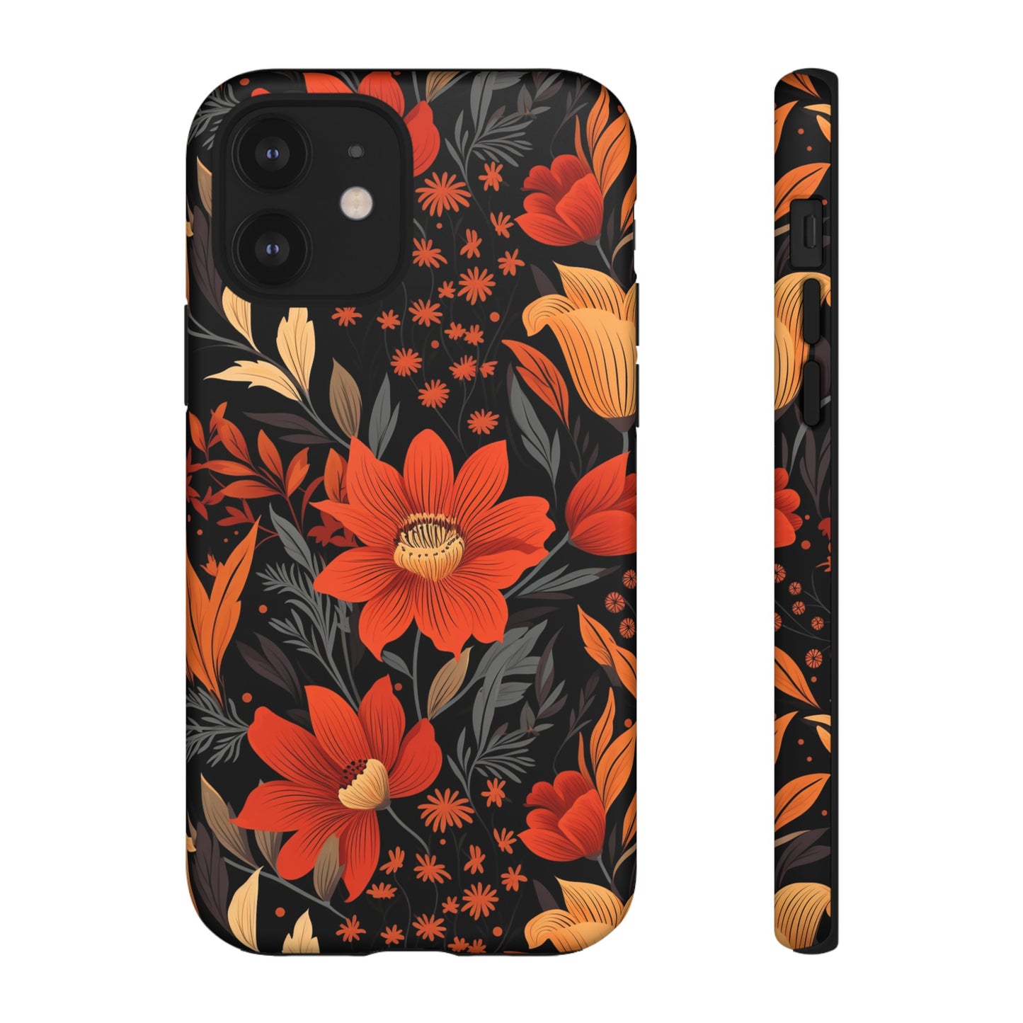 Autumn Blossom Noir: A Dark Floral Canvas Tough Case