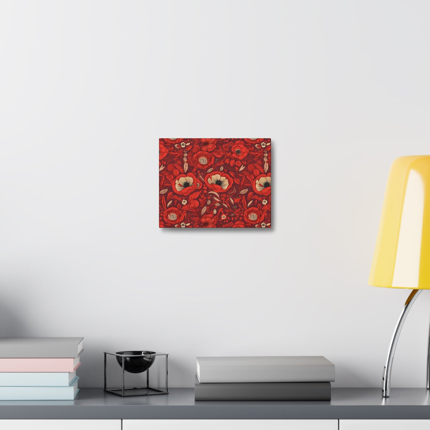 Radiant Spring Blossoms - Vibrant Red Floral Design - Wall Art Canvas