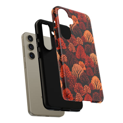 Crimson Forest: Autumn Trees in Vibrant Detail - Tough Phone Case