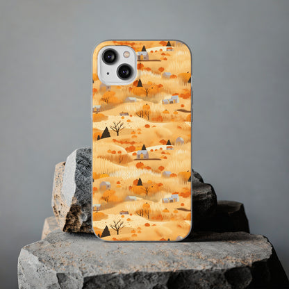 Harvest Homestead: Whimsical Autumn Villages - Flexible Phone Case