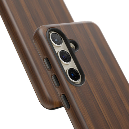 Luxurious Faux Dark Walnut Essence Phone Case - Rich and Refined Natural Wood Design - Tough Cases