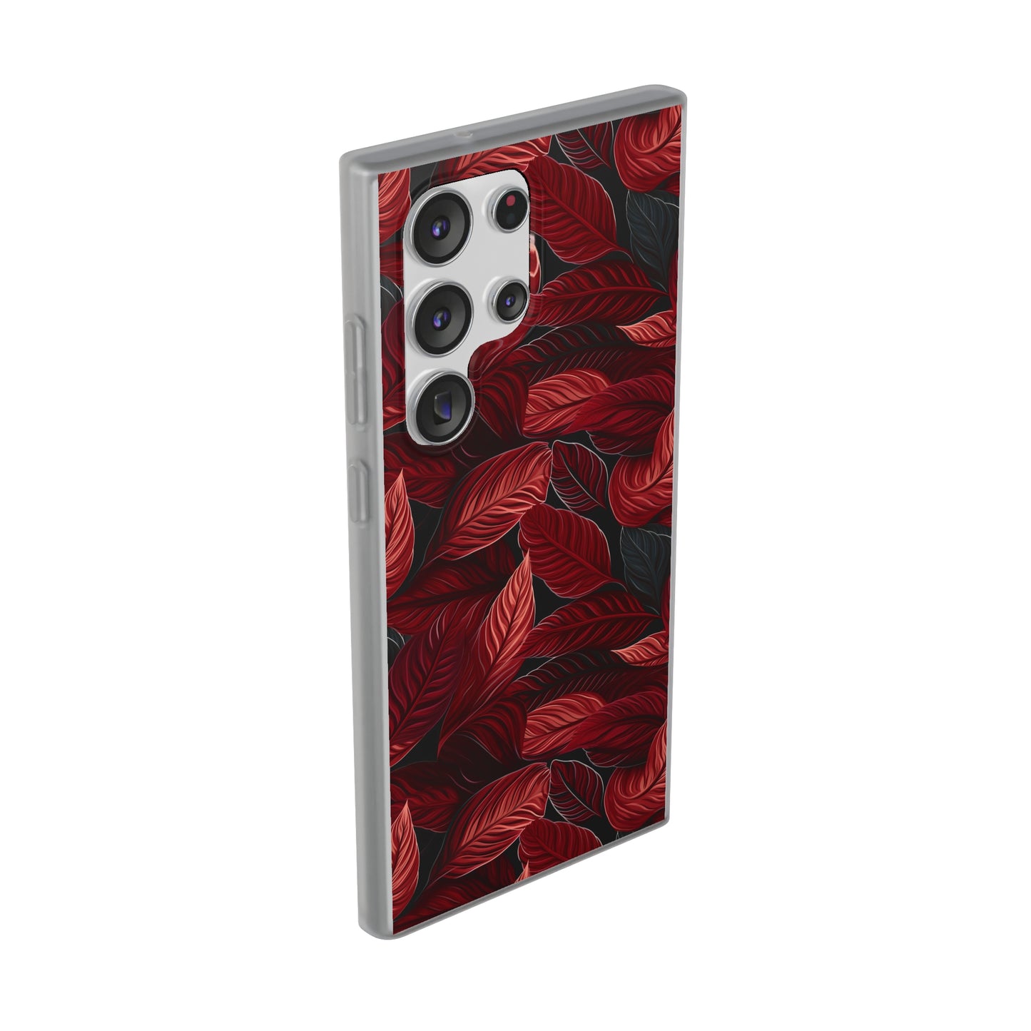 Scarlet Whispers: Lush Autumn Colours in Botanical Bliss - Flexible Phone Case