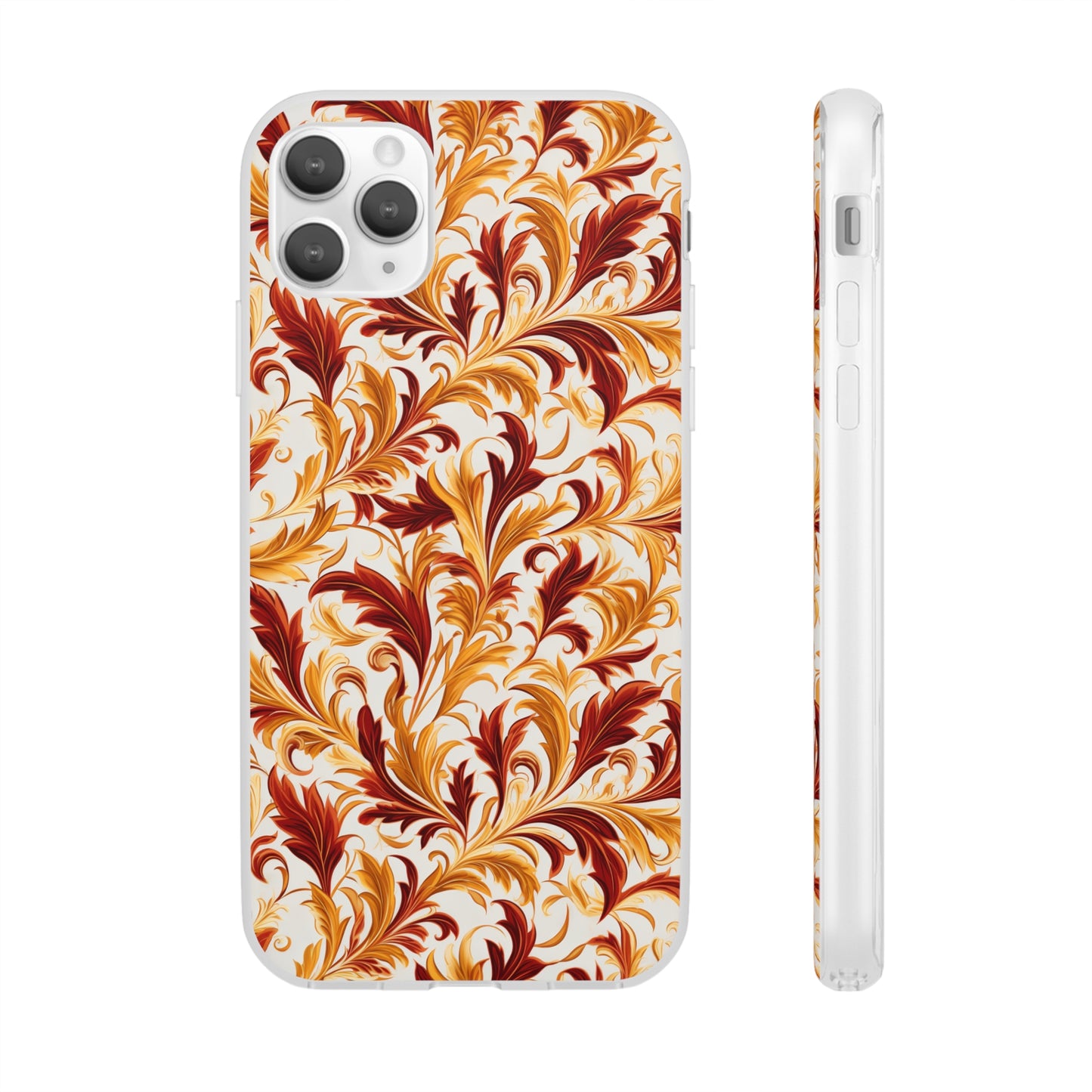 Swirling Autumn: Vortexes of Fall Foliage in Gold and Bronze - Flexible Phone Case