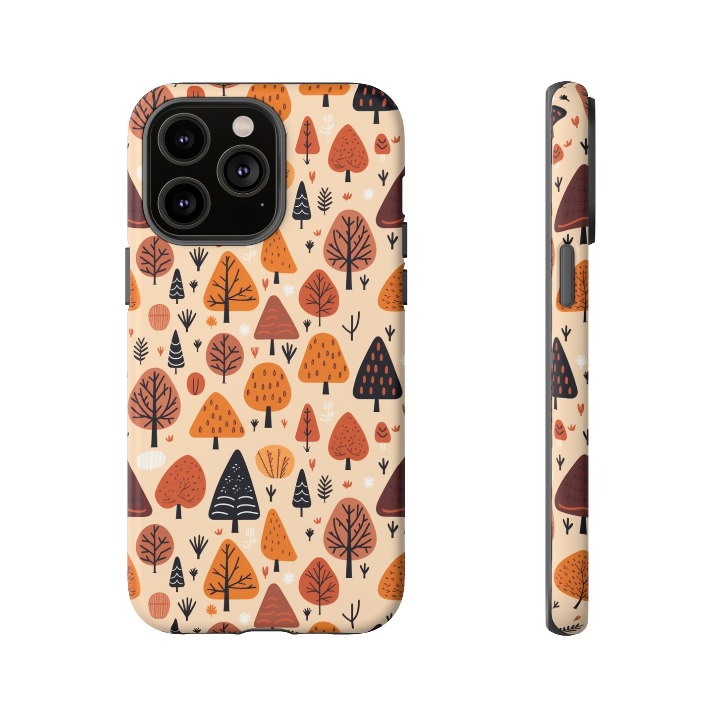 Terracotta Tree Tapestry: A Playful Autumn Mosaic - Tough Phone Case