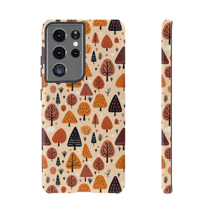 Terracotta Tree Tapestry: A Playful Autumn Mosaic - Tough Phone Case