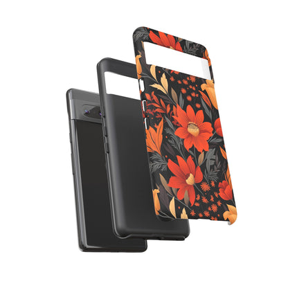 Autumn Blossom Noir: A Dark Floral Canvas Tough Case