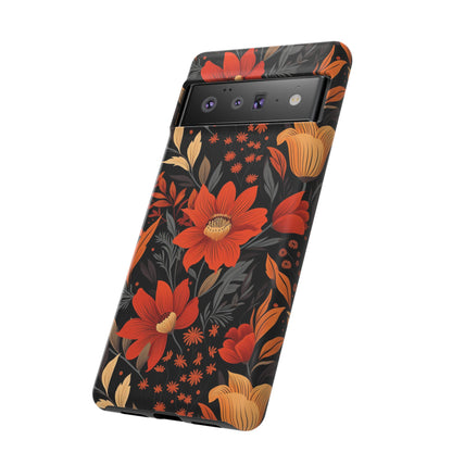 Autumn Blossom Noir: A Dark Floral Canvas Tough Case