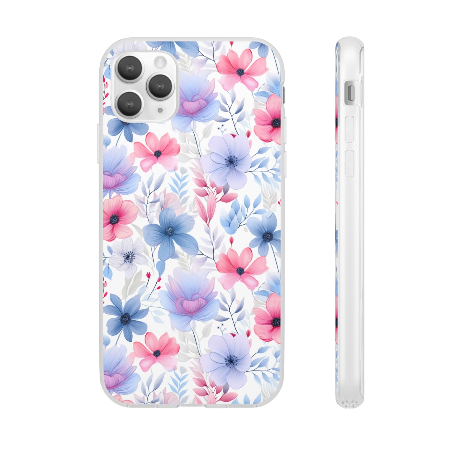 Floral Whispers - Soft Hues of Violets, Pinks, and Blues - Flexi Phone Case Phone Case Pattern Symphony   