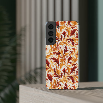 Swirling Autumn: Vortexes of Fall Foliage in Gold and Bronze - Flexible Phone Case