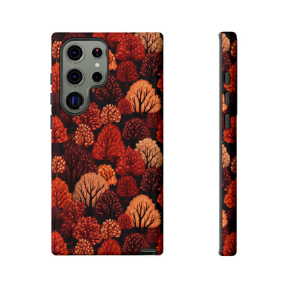 Crimson Forest: Autumn Trees in Vibrant Detail - Tough Phone Case