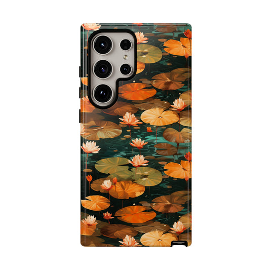 Orange Lotus Whisper: Autumn on the Water - Tough Phone Case