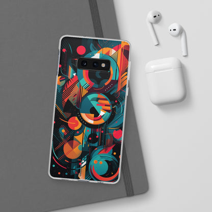 Vibrant Geometric Fusion Phone Case - Bold Squares & Circles Design - Flexi Cases Phone Case Pattern Symphony Samsung Galaxy S10E with gift packaging  