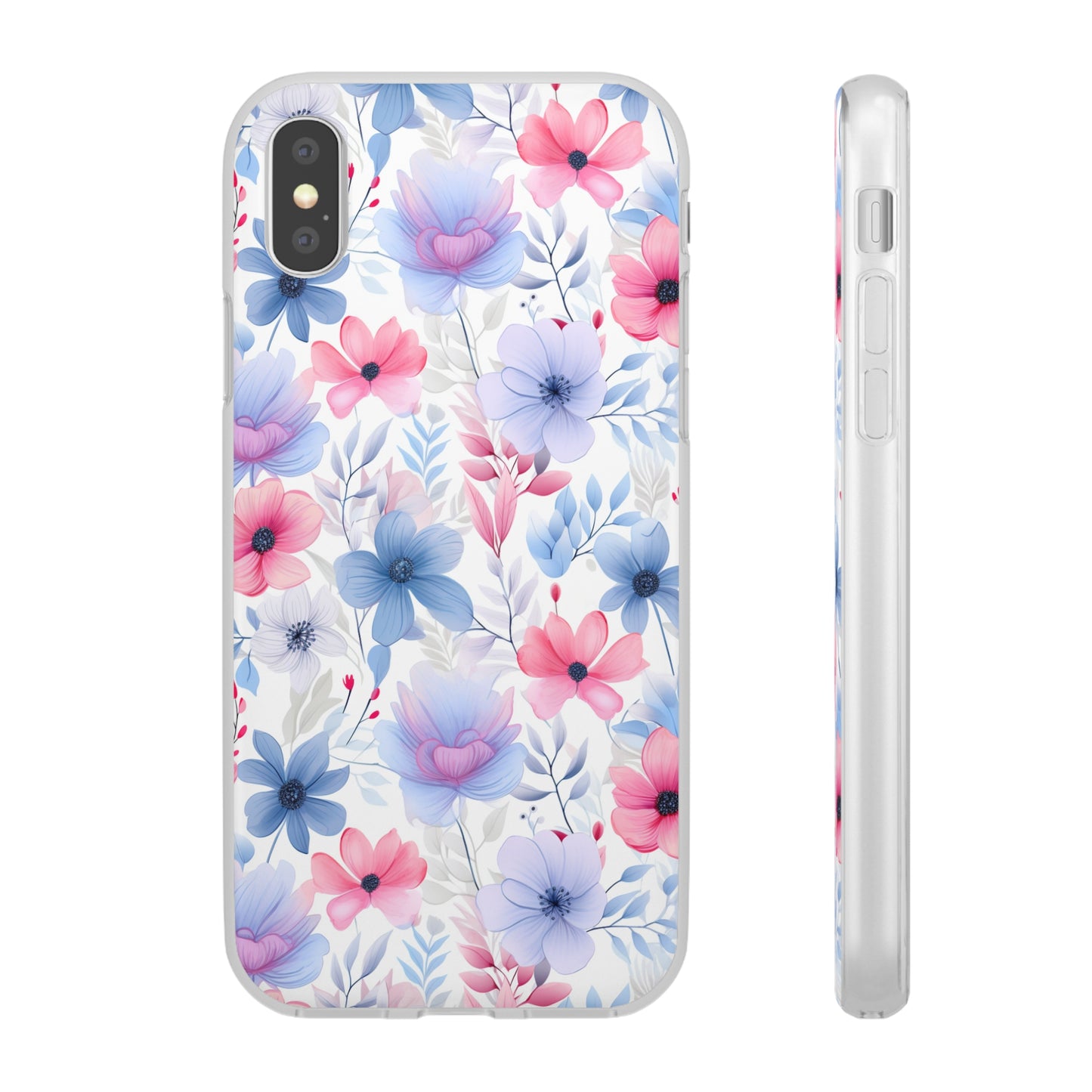 Floral Whispers - Soft Hues of Violets, Pinks, and Blues - Flexi Phone Case Phone Case Pattern Symphony   