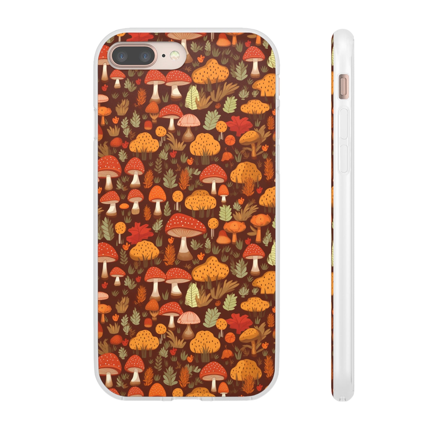 Autumn Spore Wonderland: Enchanting Mushroom and Leaf Designs - Flexible Phone Case