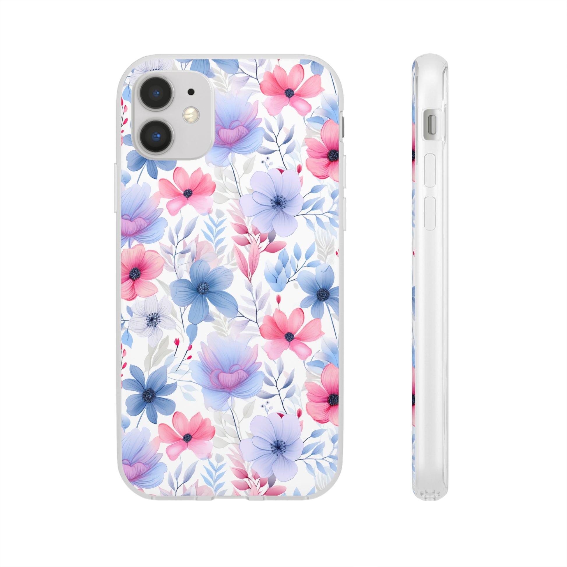 Floral Whispers - Soft Hues of Violets, Pinks, and Blues - Flexi Phone Case Phone Case Pattern Symphony   