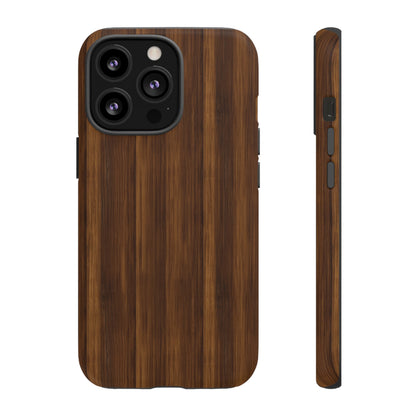 Luxurious Faux Dark Walnut Essence Phone Case - Rich and Refined Natural Wood Design - Tough Cases