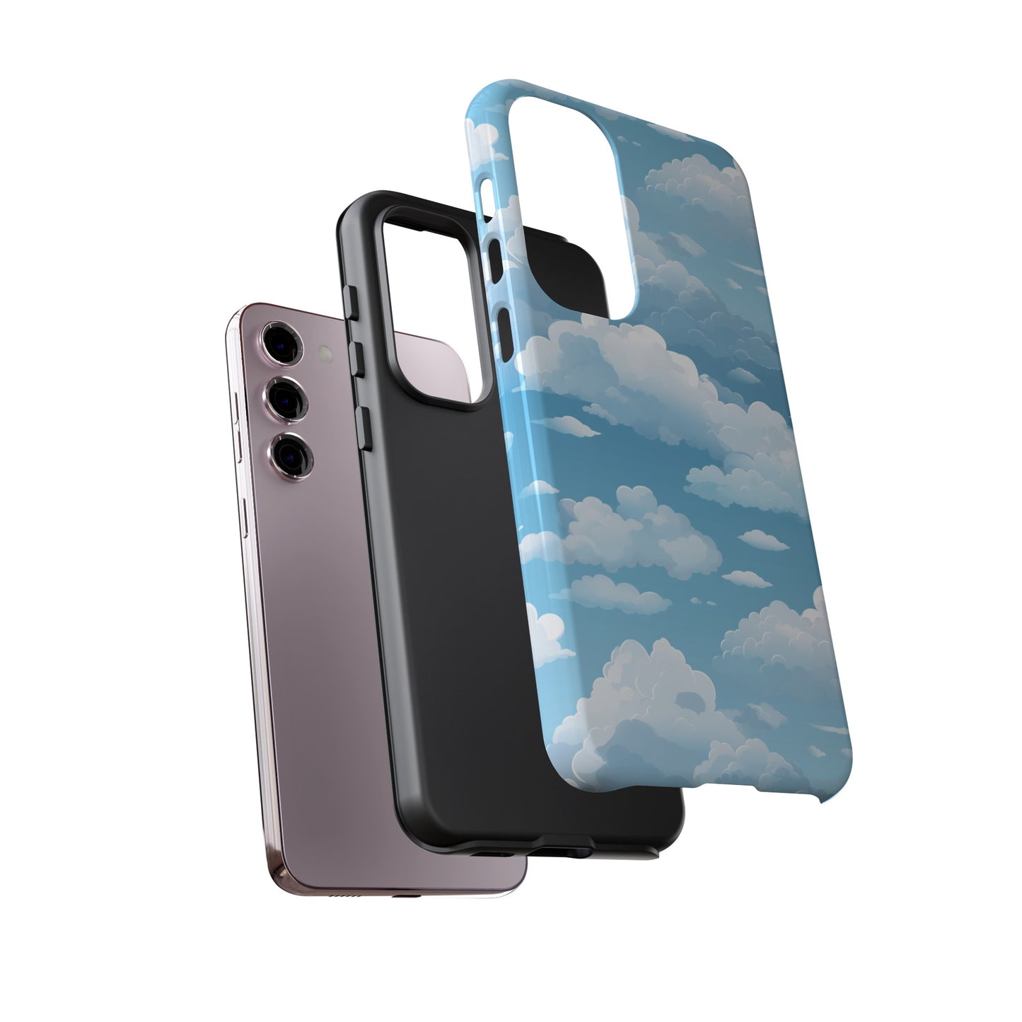 Azure Horizon Phone Case - Majestic Sky & Cloud Pattern - Tough Phone Case