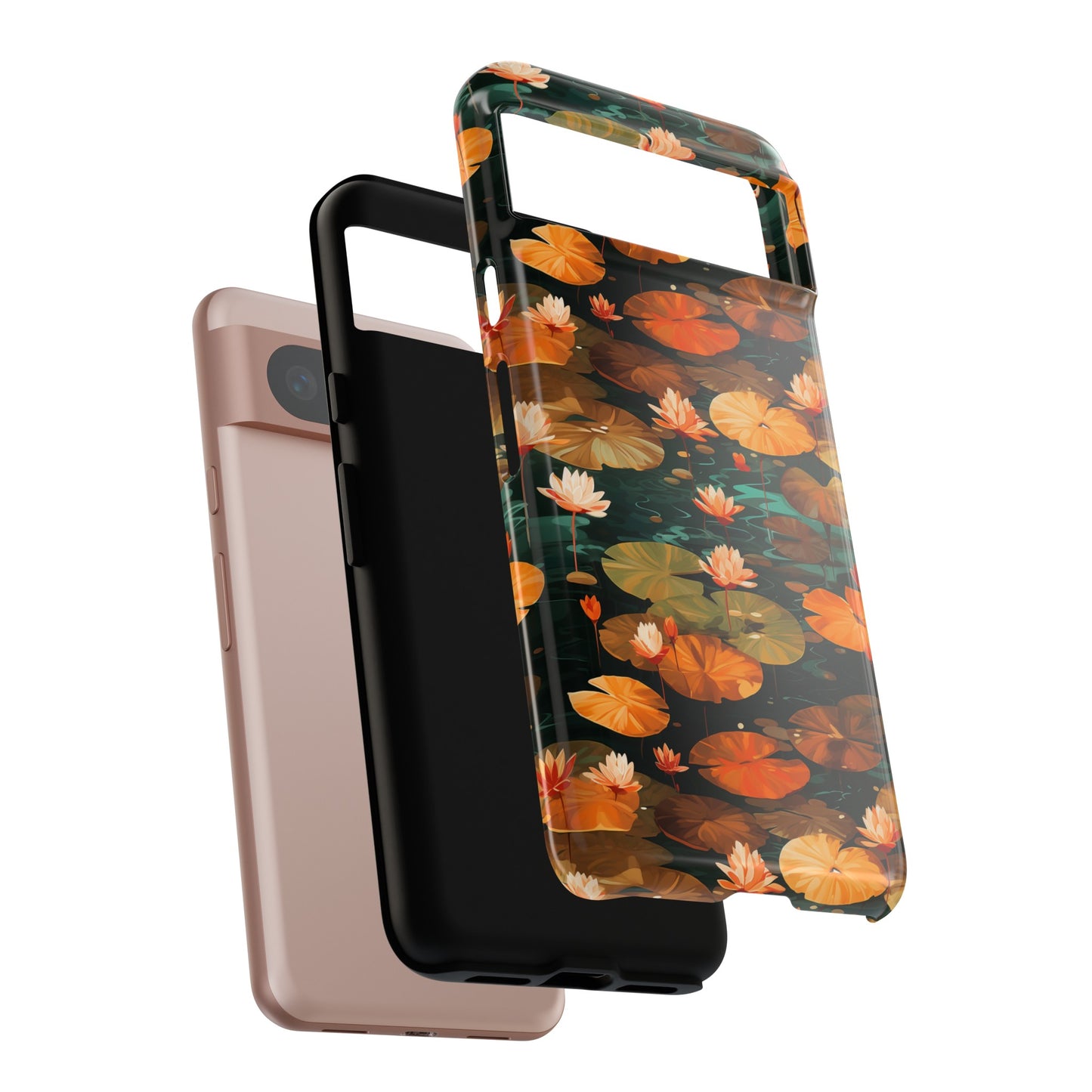 Orange Lotus Whisper: Autumn on the Water - Tough Phone Case