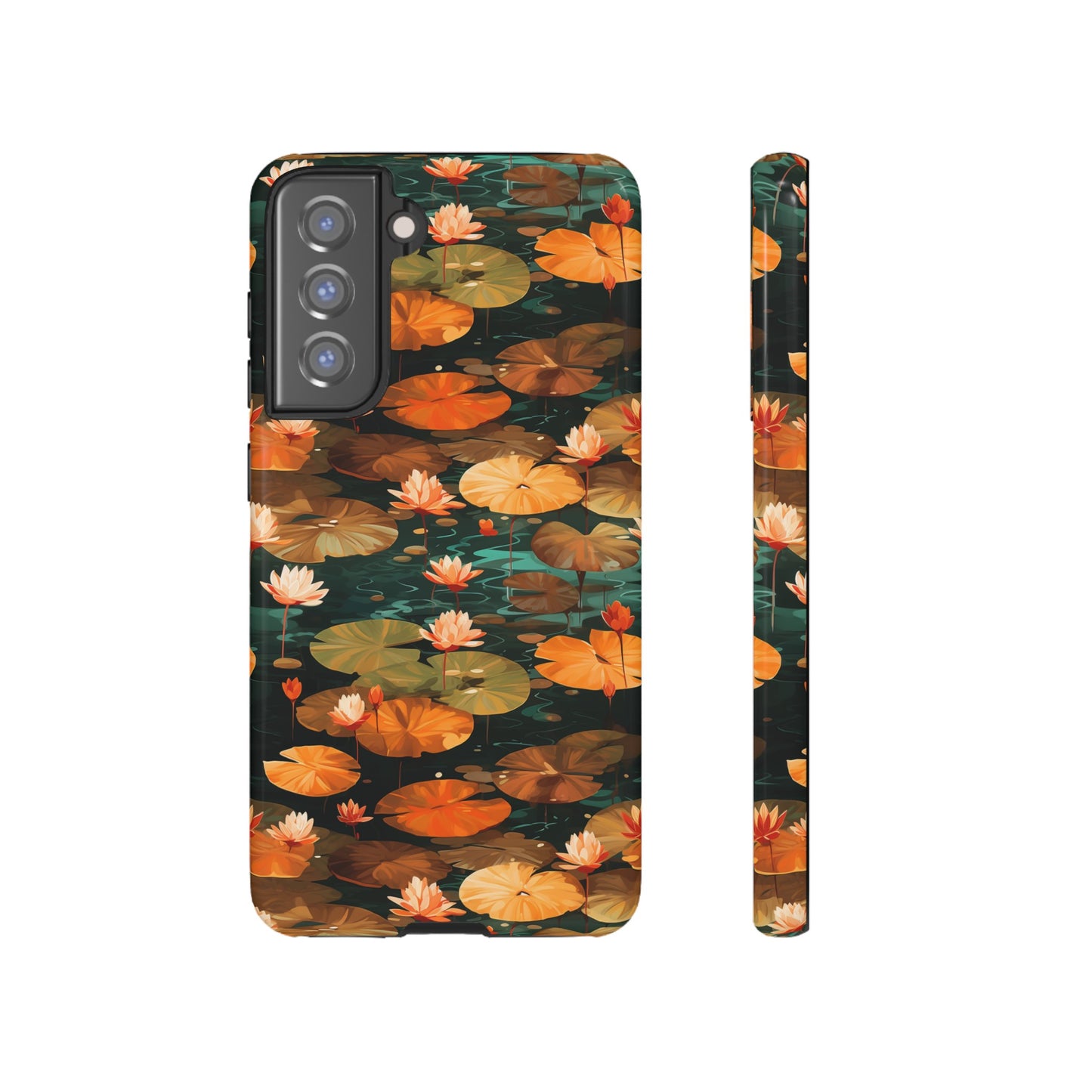 Orange Lotus Whisper: Autumn on the Water - Tough Phone Case