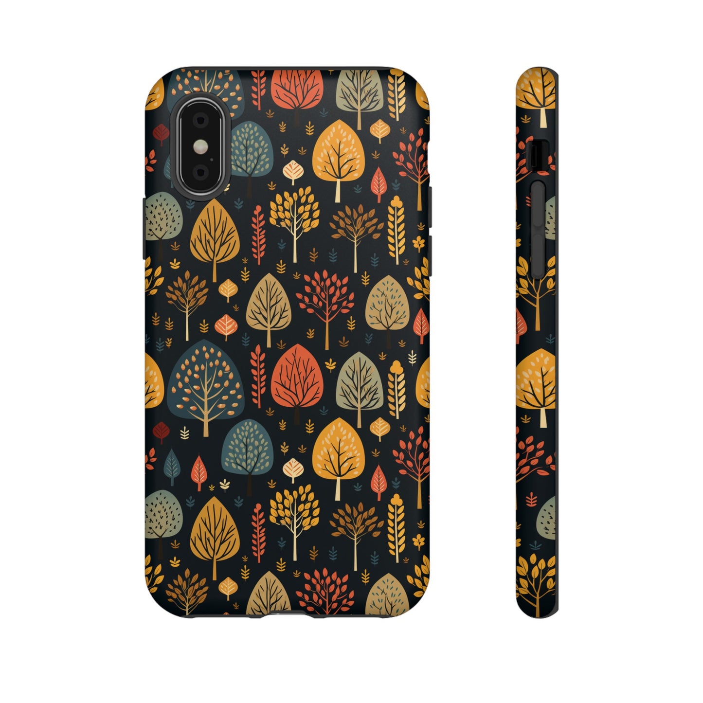 Mid-Century Mosaic: Dappled Leaves and Folk Imagery - Tough Phone Case