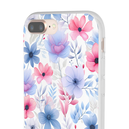 Floral Whispers - Soft Hues of Violets, Pinks, and Blues - Flexi Phone Case Phone Case Pattern Symphony   