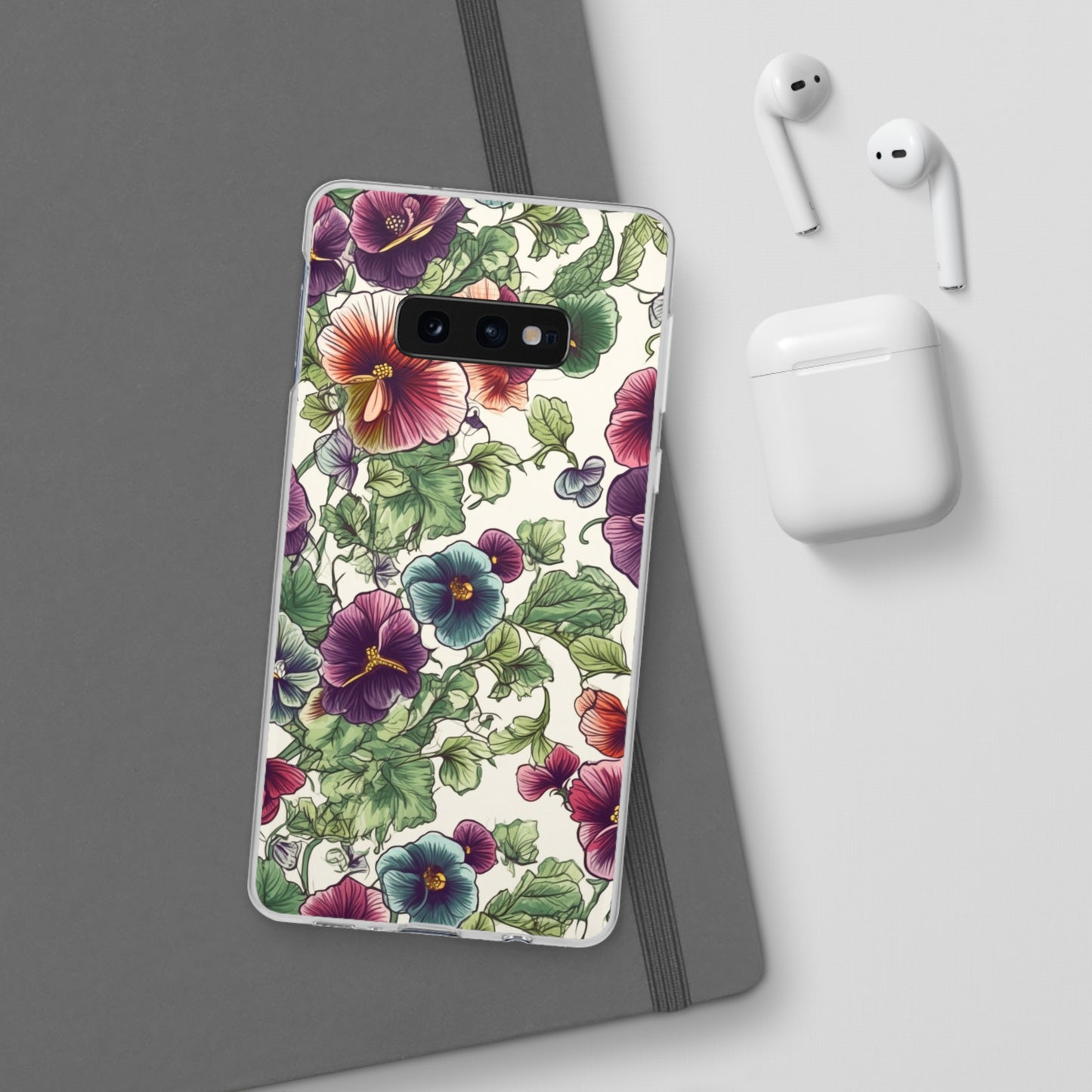 Watercolour Pansy Phone Case - Delicate Floral Elegance - Spring Collection - Flexi Cases Phone Case Pattern Symphony Samsung Galaxy S10E  