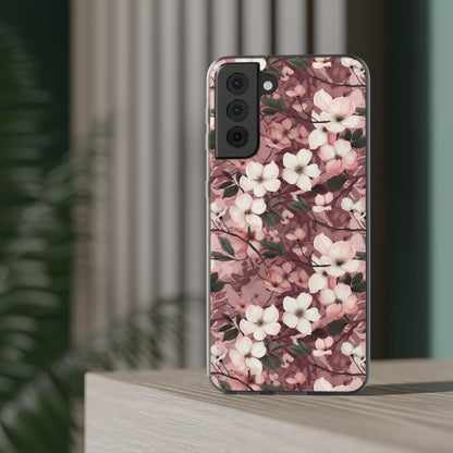 Sparse Dogwood Blossom Phone Case - Elegant Floral Design for Your Smartphone - Flexi Cases Phone Case Pattern Symphony   