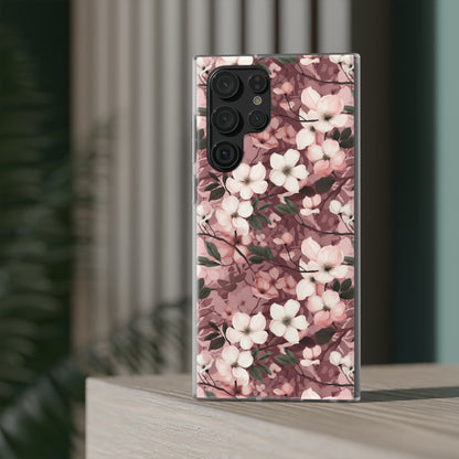 Sparse Dogwood Blossom Phone Case - Elegant Floral Design for Your Smartphone - Flexi Cases Phone Case Pattern Symphony   