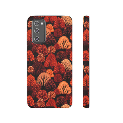 Crimson Forest: Autumn Trees in Vibrant Detail - Tough Phone Case