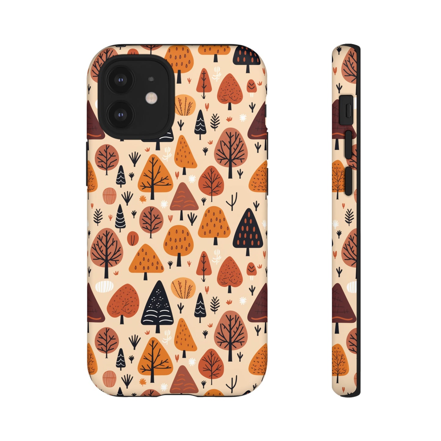 Terracotta Tree Tapestry: A Playful Autumn Mosaic - Tough Phone Case