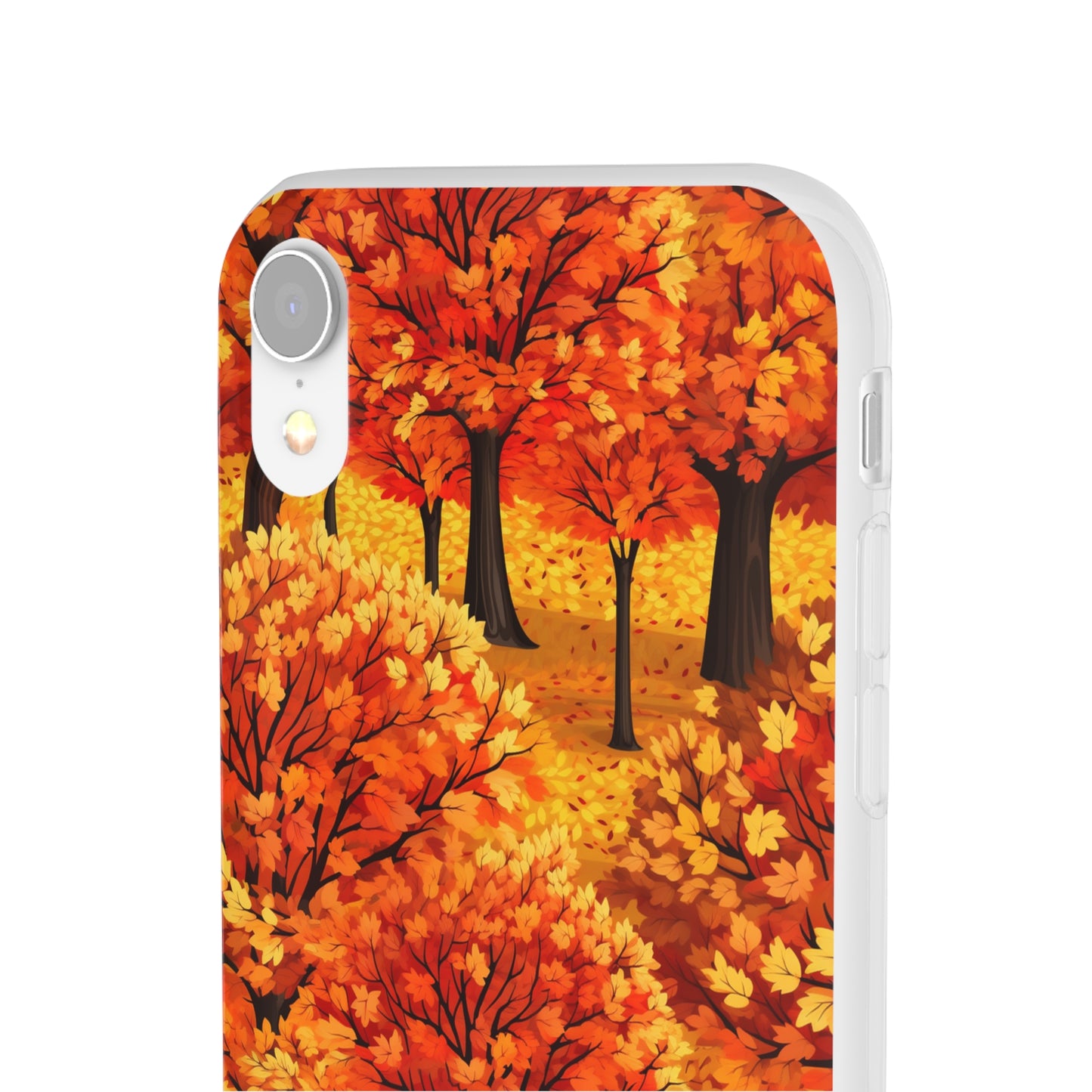 Impasto-Style Woodlands: High-Contrast Autumn Foliage - Flexible Phone Case