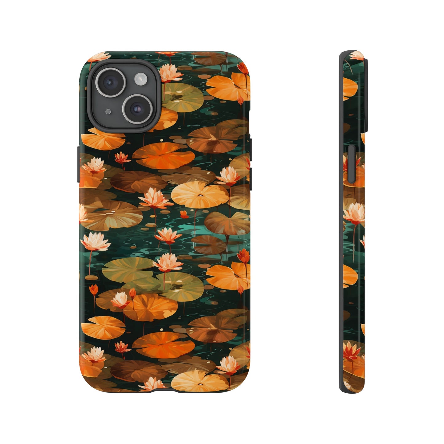 Orange Lotus Whisper: Autumn on the Water - Tough Phone Case