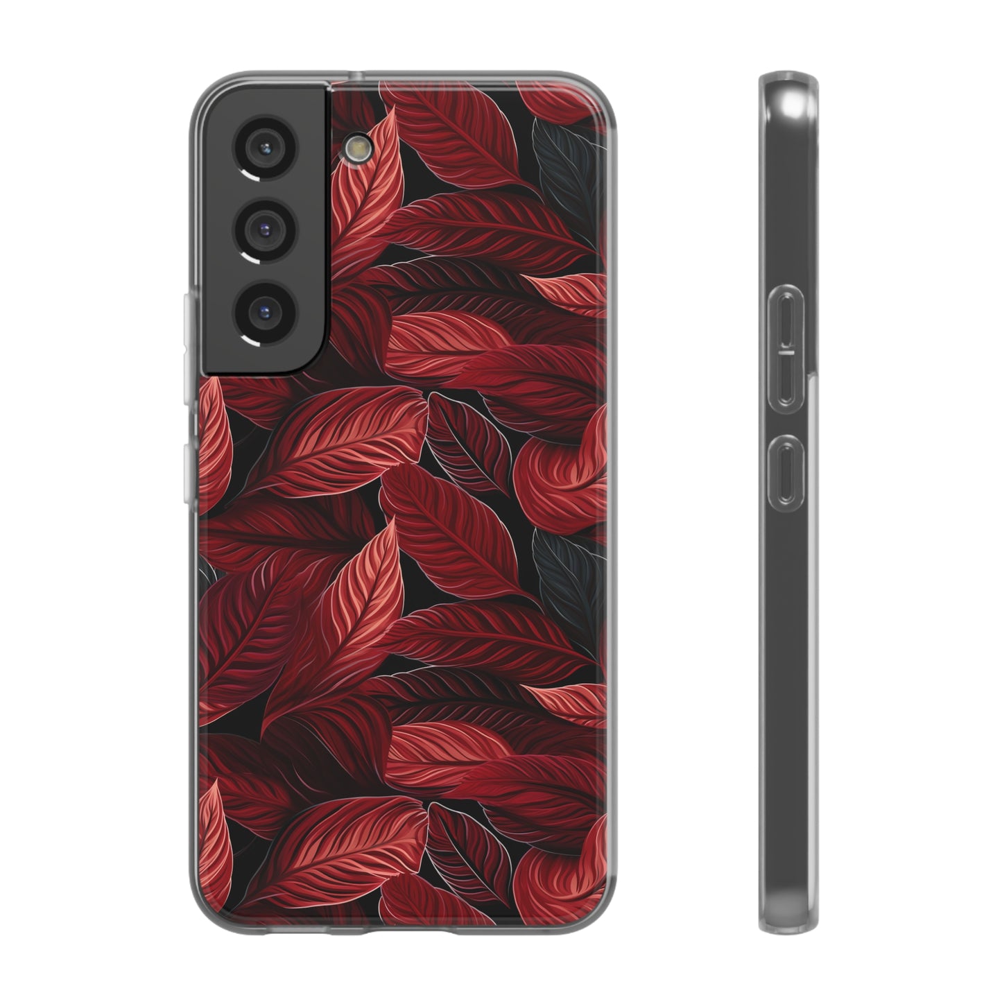 Scarlet Whispers: Lush Autumn Colours in Botanical Bliss - Flexible Phone Case