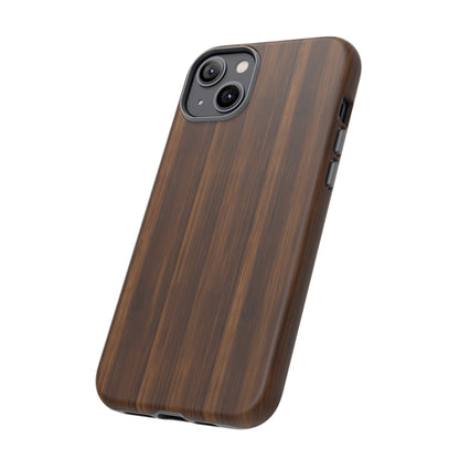 Luxurious Faux Dark Walnut Essence Phone Case - Rich and Refined Natural Wood Design - Tough Cases