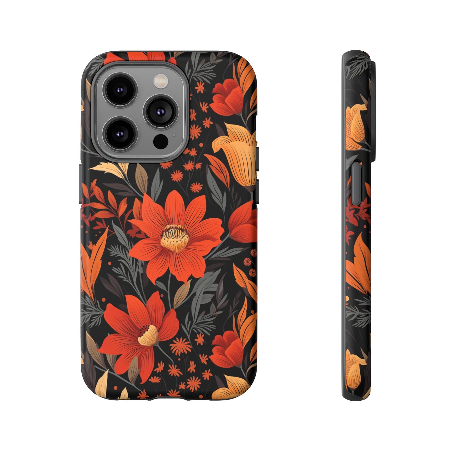 Autumn Blossom Noir: A Dark Floral Canvas Tough Case