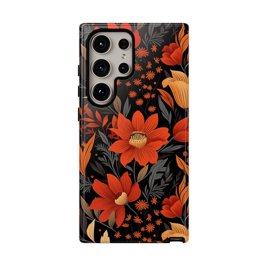 Autumn Blossom Noir: A Dark Floral Canvas Tough Case