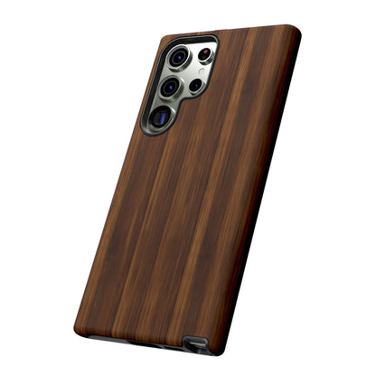 Luxurious Faux Dark Walnut Essence Phone Case - Rich and Refined Natural Wood Design - Tough Cases